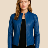 Kurtka damska skórzana – stylowa ramoneska z zamkiem