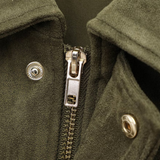 Stylowa kurtka damska z imitacji zamszu – elegancka kurtka w kolorze khaki