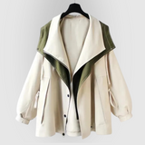 Kurtka damska dwukolorowa z kapturem – modna parka w stylu casual