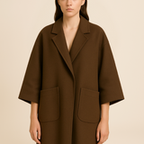 Płaszcz damski oversize z dużymi kieszeniami – elegancki płaszcz na jesień i zimę