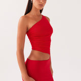 Sukienka maxi z wycięciem na biodrze i odkrytymi plecami