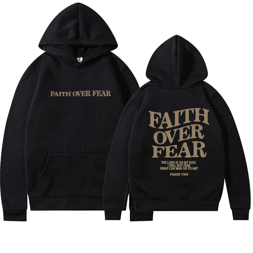 Bluza damska hoodie oversize Faith Over Fear