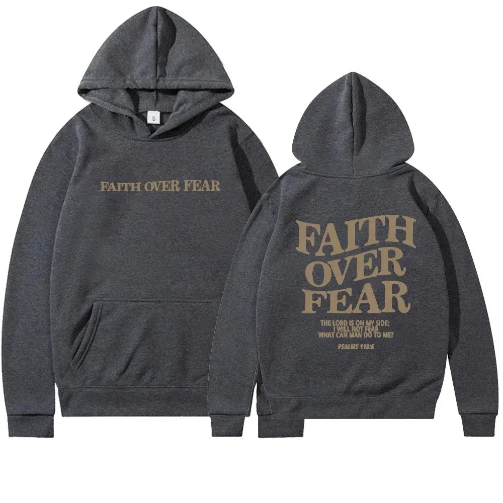 Bluza damska hoodie oversize Faith Over Fear