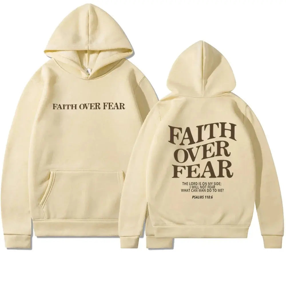 Bluza damska hoodie oversize Faith Over Fear