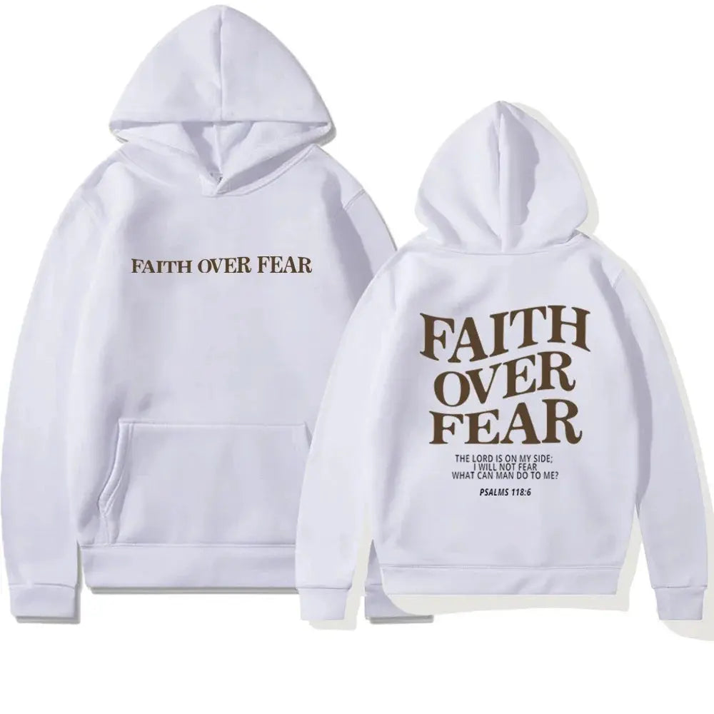 Bluza damska hoodie oversize Faith Over Fear