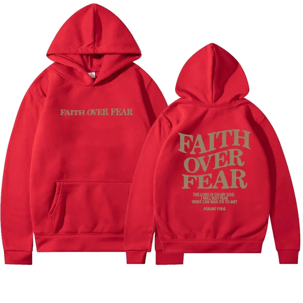 Bluza damska hoodie oversize Faith Over Fear