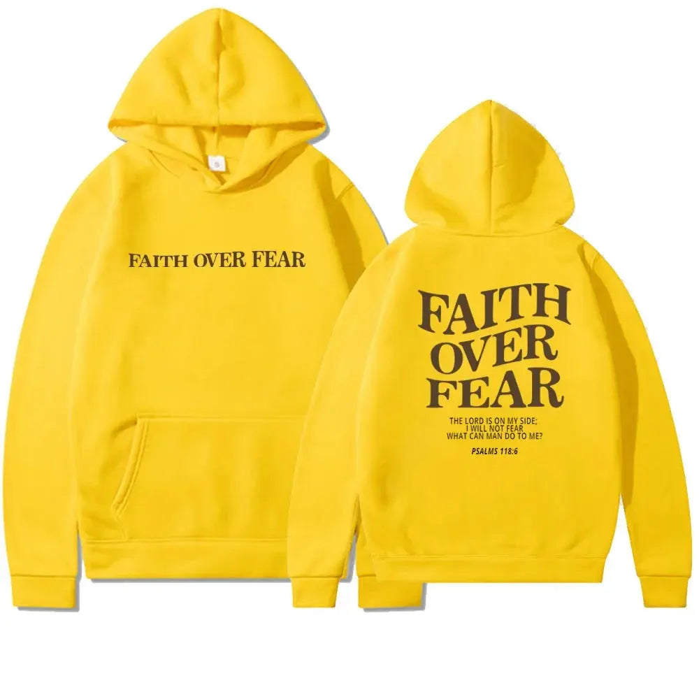 Bluza damska hoodie oversize Faith Over Fear