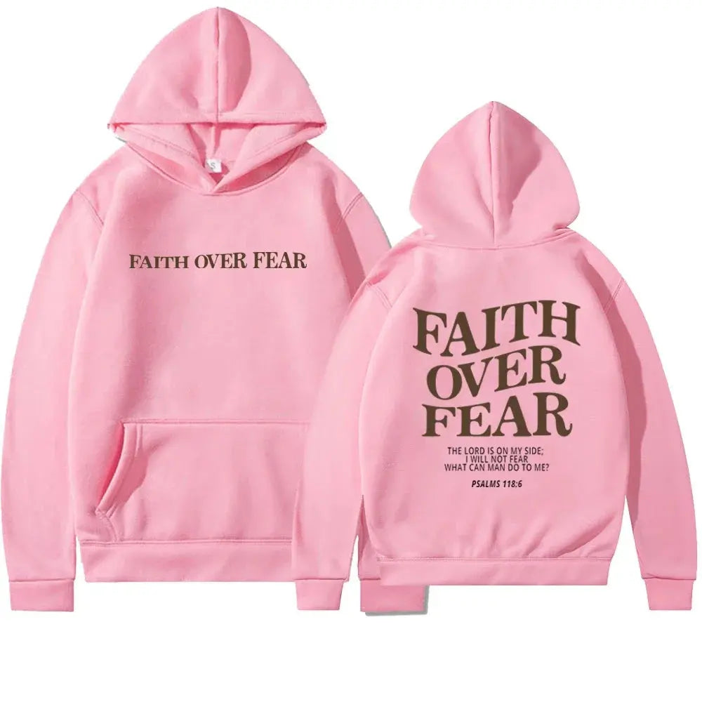 Bluza damska hoodie oversize Faith Over Fear