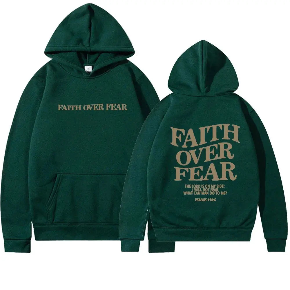 Bluza damska hoodie oversize Faith Over Fear