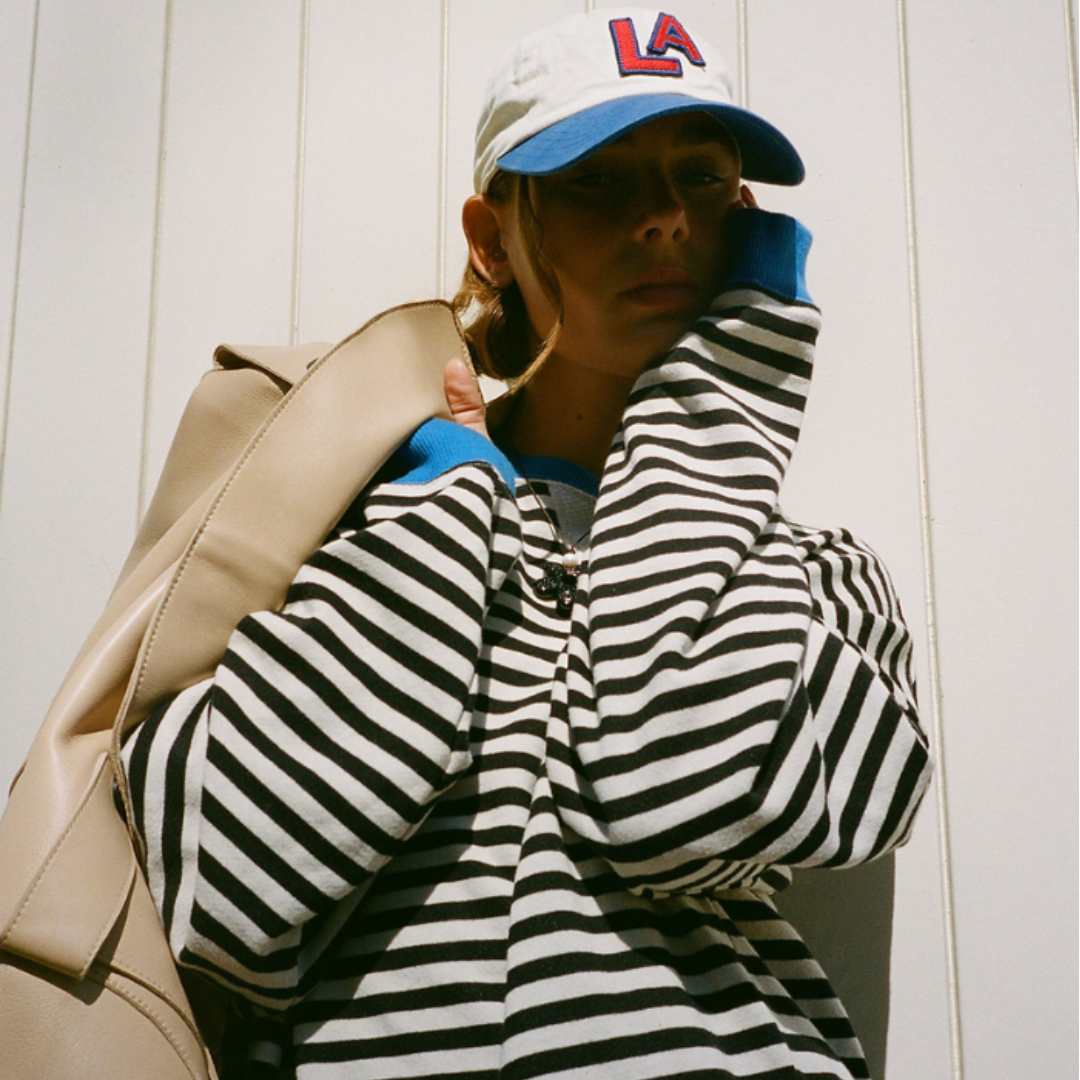 Bluza oversize w paski z długim rękawem