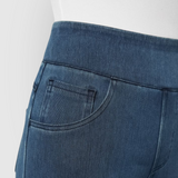 Jeansowe spodnie damskie z szeroką nogawką – wysoki stan i klasyczny krój