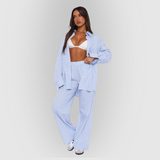 Szerokie spodnie damskie z wysokim stanem – elegancki luźny krój