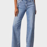 Damskie jeansy o prostym kroju z wysokim stanem