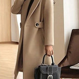 Płaszcz damski elegancki dwurzędowy – klasyczny płaszcz na jesień i zimę