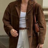 Damska marynarka z miękkiego sztruksu o luźnym kroju