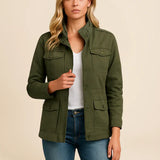 Kurtka damska casualowa z kieszeniami i zamkiem błyskawicznym