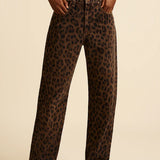 Damskie spodnie z wysokim stanem i luźnym krojem