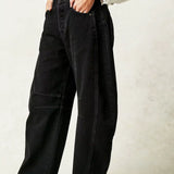 Damskie spodnie z wysokim stanem i luźnym krojem