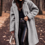 Płaszcz damski teddy z kapturem – ciepły pluszowy płaszcz na zimę