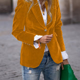 Damska elegancka marynarka welurowa o klasycznym kroju