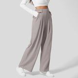 Spodnie damskie wide leg eleganckie luźny krój
