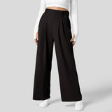 Spodnie damskie wide leg eleganckie luźny krój