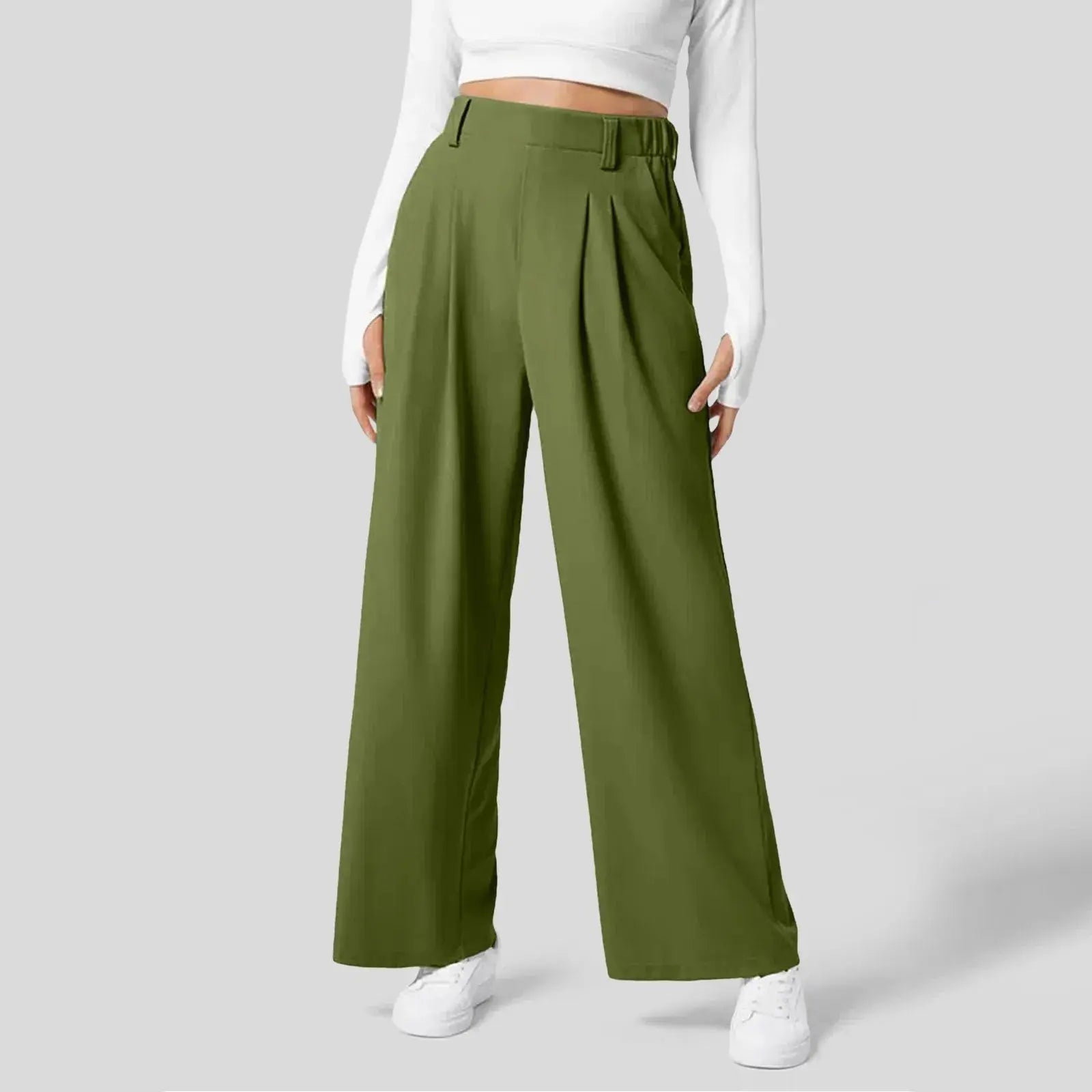 Spodnie damskie wide leg eleganckie luźny krój
