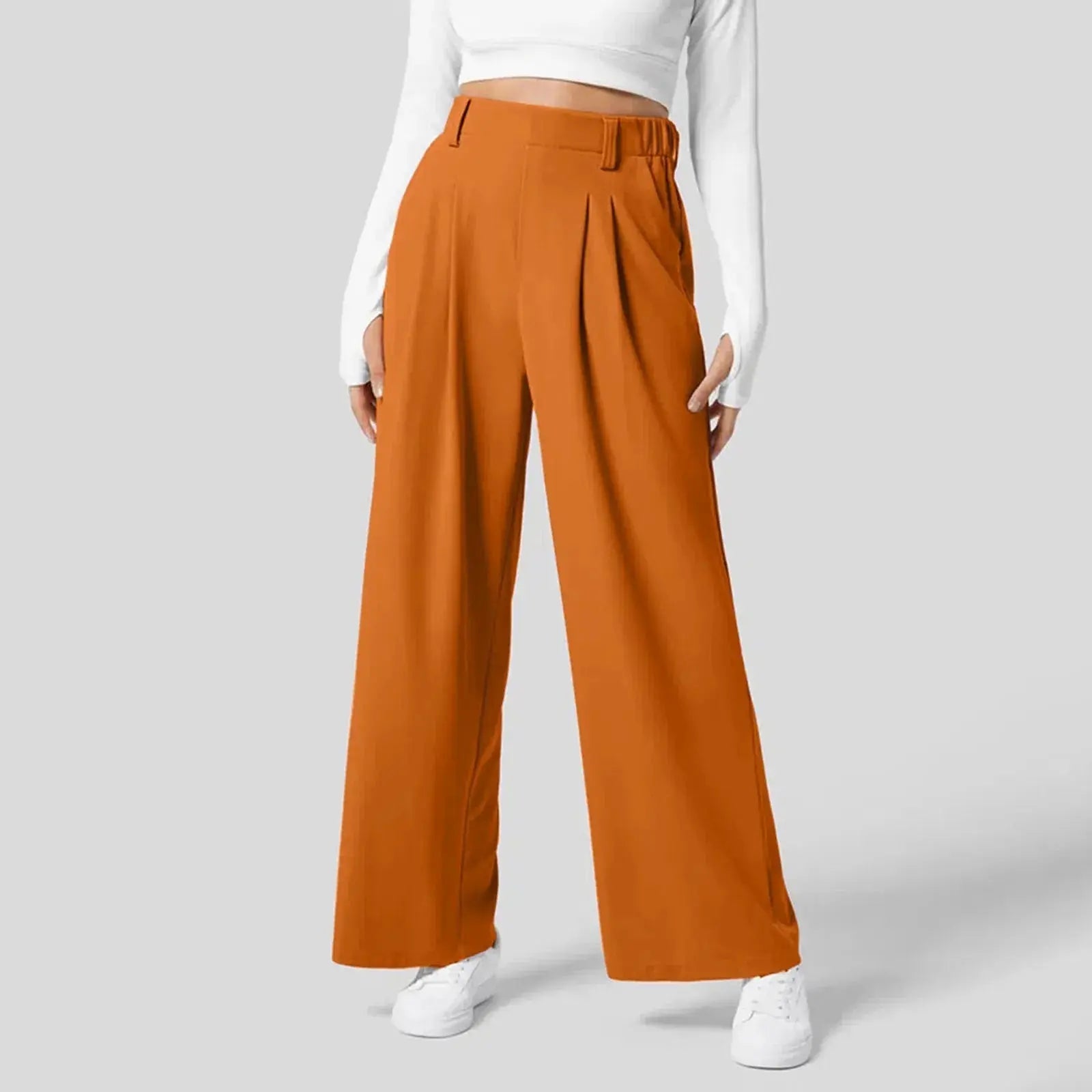 Spodnie damskie wide leg eleganckie luźny krój
