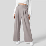 Spodnie damskie wide leg eleganckie luźny krój