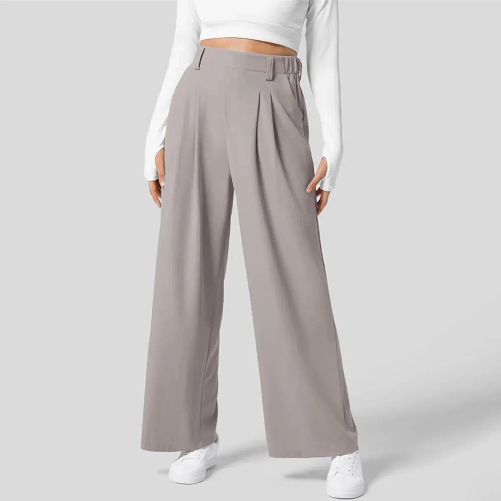 Spodnie damskie wide leg eleganckie luźny krój