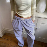 Damskie spodnie bawełniane o luźnym kroju