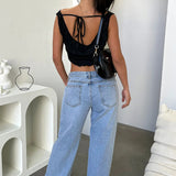 Jeansy damskie straight fit luźne wygodne