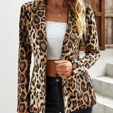 Damska marynarka w panterkę o dopasowanym kroju