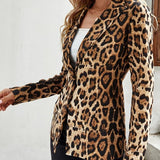 Damska marynarka w panterkę o dopasowanym kroju