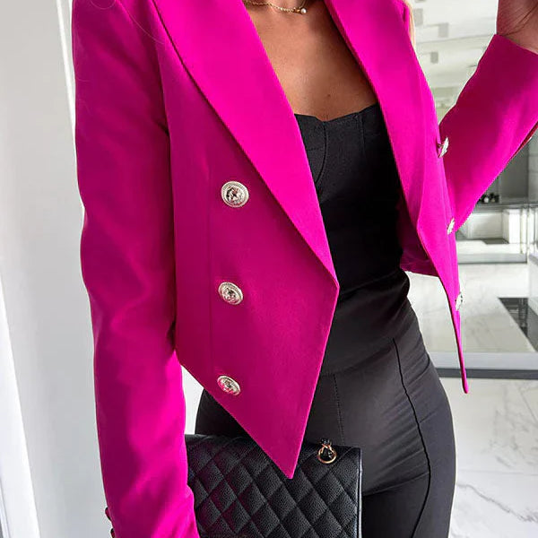 Damska elegancka marynarka dwurzędowa z guzikami