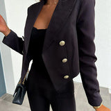 Damska elegancka marynarka dwurzędowa z guzikami