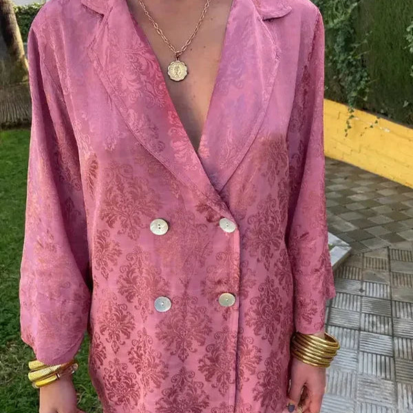 Damski komplet koronkowy z marynarką i spodniami